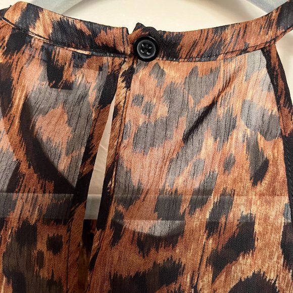The Limited - Transparent Leopard Print Halter Neck Flouncy Blouse - M - Picture 7 of 7